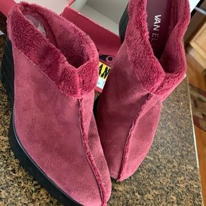Vaneli Abrianna Mauve Suede Leather Slip On Wedge Size 8